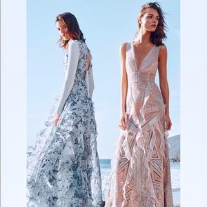 NEW BCBG MaxAzria Aislinn Lace Blush Mesh Gown 6